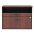 Office Filing Cabinets & Shelves | Alera ALELS583020MC Open Office Desk Series 29.5 x 19.13 x 22.88 Legal/Letter Low File 2-Drawer Cabinet Credenza - Cherry image number 0