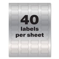 Labels | Avery 61523 PermaTrack 0.75 in. x 1.5 in. Laser Printers Asset Tag Labels - Metallic Silver (320/Pack) image number 8