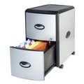 Office Filing Cabinets & Shelves | Storex 61351U01C 19 in. x 15 in. x 23 in. 2-Letter File Drawer Mobile Filing Cabinet with Metal Siding - Silver/Black image number 6