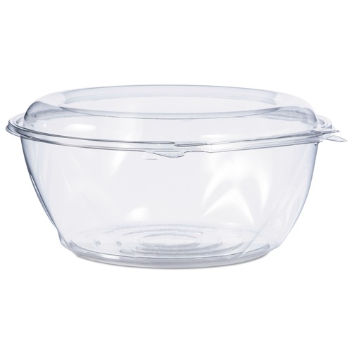 Bowls and Plates | Dart CTR64BD 64 oz. 8.9 in. Diameter x 4 in. Plastic Tamper-Resistant Tamper-Evident Bowls with Dome Lid - Clear (100/Carton) image number 0
