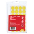 Labels | Universal UNV40114 0.75 in. Diameter Self-Adhesive Removable Color-Coding Labels - Yellow (28/Sheet, 36 Sheets/Pack) image number 1