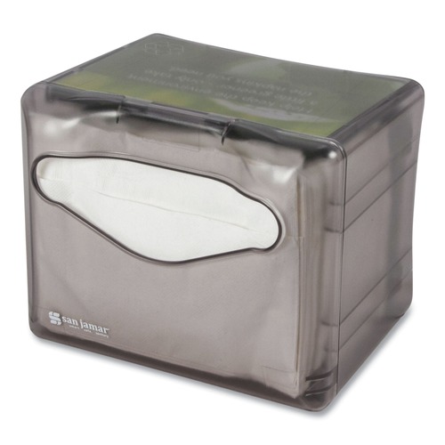 Paper Towels and Napkins | San Jamar H4005TBK 6.5 in. x 6.13 in. x 6.9 in. 200 Capacity Venue Napkin Dispenser with Advertising Inset - Black image number 0