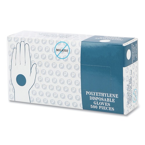 Disposable Gloves | Inteplast Group GL-LG2K Embossed Polyethylene Powder-Free Disposable Gloves - Large, Clear (2000/Carton) image number 0