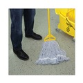 Just Launched | Boardwalk BWK542CT Narrow Floor Finish Rayon/Polyester Mop Head - Medium, White/Blue (12/Carton) image number 8