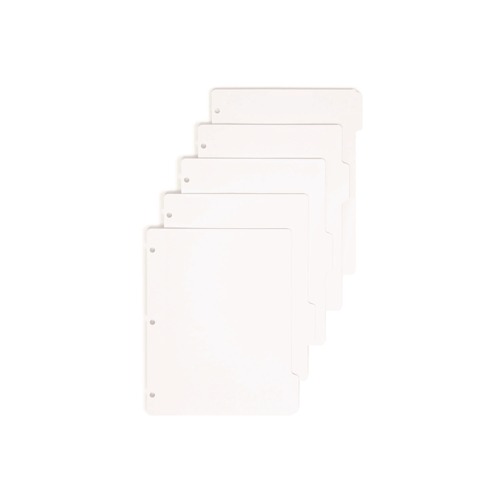 Binders | Smead 89415 11 in. x 8.5 in. 5-Tab Three-Ring Binder Index Divider - White (20/Box) image number 0