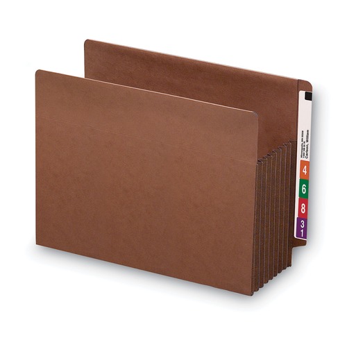 File Folders | Smead 73795 7 in. Expansion Heavy-Duty Redrope End Tab Tuff Pockets - Letter, Redrope (5/Box) image number 0