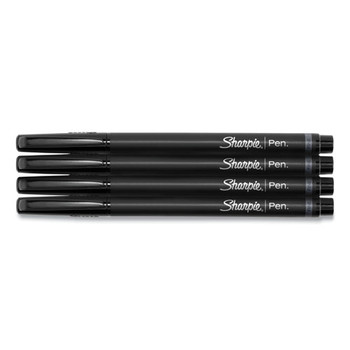 PENS | Sharpie 1742661 Water-Resistant Ink Stick Fine 0.4 mm Porous Point Pen - Black Ink, Black Barrel (4/Pack)