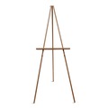 Easels | MasterVision FLX06203MV 60 in. High Wood/Brass Display Tripod Easel - Oak image number 0