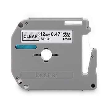 Brother P-Touch M131 0.47 in. x 26.2 ft. M Series Tape Cartridge for P-Touch Labelers - Black on Clear
