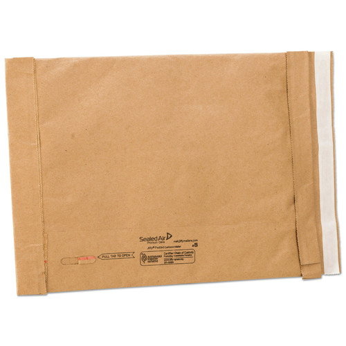 Envelopes & Mailers | Sealed Air 65179 Jiffy #5 Paper Padding Self-Adhesive Closure 10.5 in. x 16 in. Padded Mailer - Natural Kraft (25/Carton) image number 0