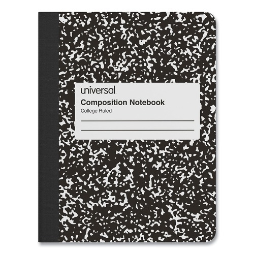 Notebooks & Pads | Universal UNV20940 9.75 in. x 7.5 in. Medium/College Rule Composition Book - Black Marble Cover (100 Sheets) image number 0