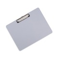 Clipboards | Universal UNV40302 0.5 in. Clip Capacity 11 in. x 8.5 in. Landscape Orientation Plastic Brushed Aluminum Clipboard - Silver image number 1
