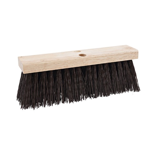  | Boardwalk BWK73160 6.25 in. Polypropylene Bristles 16 in. Brush Street Broom Head - Brown image number 0