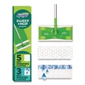 Mops | Swiffer 80810204 Sweep and Mop 12.4 in. x 2.95 in. 2-in-1 Dry/Wet Floor Mopping and Sweeping Kit - Silver Plastic Handle (6/Kit) image number 4