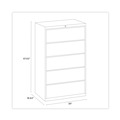 Office Filing Cabinets & Shelves | Hirsh Industries 16068 36 in. x 18.62 in. x 67.62 in. 5 Letter/Legal/A4-Size File Drawers Lateral File Cabinet - Charcoal image number 2