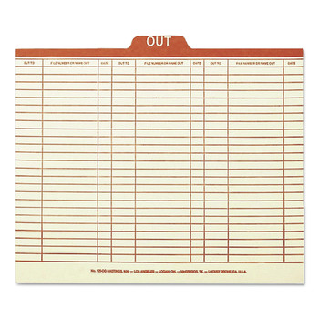 Smead 51910 Printed Form Style 1/5-Cut Top Tab Out 8.5 in. x 11 in. Out Guides - Manila (100/Box)