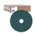 Cleaning & Janitorial Accessories | Boardwalk BWK4018GRE 18 in. Diameter Heavy-Duty Scrubbing Floor Pads - Green (5/Carton) image number 2