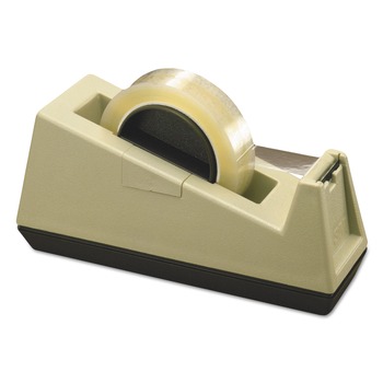 Scotch C25 3 in. Core Heavy-Duty Weighted Desktop Plastic Tape Dispenser - Putty/Brown
