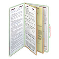 File Folders | Smead 19076 Six SafeSHIELD Fasteners 2/5-Cut Tabs 2 Dividers Legal Size Pressboard Classification Folders - Gray-Green (10/Box) image number 1