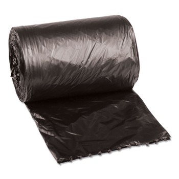 Boardwalk H3417RKKR01 4 Gallon 0.35 mil 17 in. x 17 in. Perforated Roll Low-Density Waste Can Liners - Black (50 Bags/Roll, 20 Rolls/Carton)