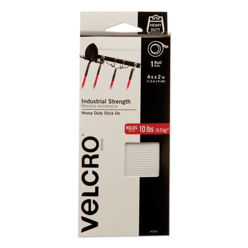 Tapes & Adhesives | Velcro 90595 2 in. x 4 ft. Industrial-Strength Heavy-Duty Fasteners - White (1-Roll) image number 0