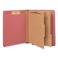File Folders | Universal UNV10320 2 Dividers 6 Fasteners 6-Section Deluxe Pressboard End Tab Classification Folders - Letter Size, Bright Red (10/Box) image number 0