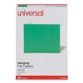 File Folders | Universal UNV14117EE 1/5-Cut Tab Deluxe Bright Color Hanging File Folders - Letter Size, Bright Green (25/Box) image number 0