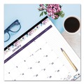 Bulletin Boards | Blueline C194113 12-Month (Jan-Dec): 2026 22 in. x 17 in. Passion Floral Artwork Monthly Deskpad Calendar - Multicolor Sheets, Black Binding image number 2