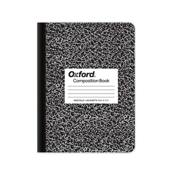 TOPS 63795 (100) 9.75 in. x 7.5 in. Sheets Wide/Legal Rule Composition Book - Black Marble Cover
