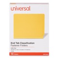 Back to School Sale | Universal UNV10319 2 Dividers 6 Fasteners Deluxe Six-Section Pressboard End Tab Classification Folders - Letter Size, Yellow (10/Box) image number 1