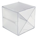 Just Launched | Deflecto 350201 6 in. x 7.2 in. x 6 in. 4 Compartments X Divider Stackable Plastic Cube Organizer - Clear image number 1