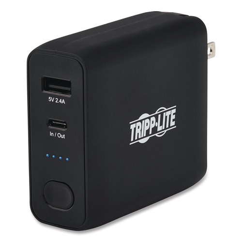 Office Electronics & Batteries | Tripp Lite UPBW-05K0-1A1C Portable Mobile Power Bank and USB Battery Wall Charger Combo USB C USB A Black image number 0