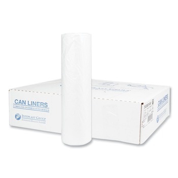 Inteplast Group S434814N 60 gal. 14 microns 43 in. x 48 in. High-Density Commercial Can Liners - Natural (200/Carton)