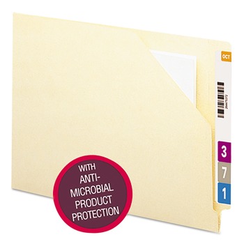 FILE JACKETS AND SLEEVES | Smead 75715 End Tab File Jacket with Antimicrobial Product Protection - Manila/Letter Size (100/Box)