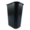 Trash Cans | Rubbermaid Commercial FG295700BLA 10.25-Gallon Rectangular Deskside Wastebasket - Black image number 1