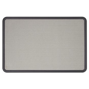 OFFICE PRESENTATION SUPPLIES | Quartet 7693G Contour Fabric Bulletin Board, 36 X 24, Gray Surface, Black Plastic Frame