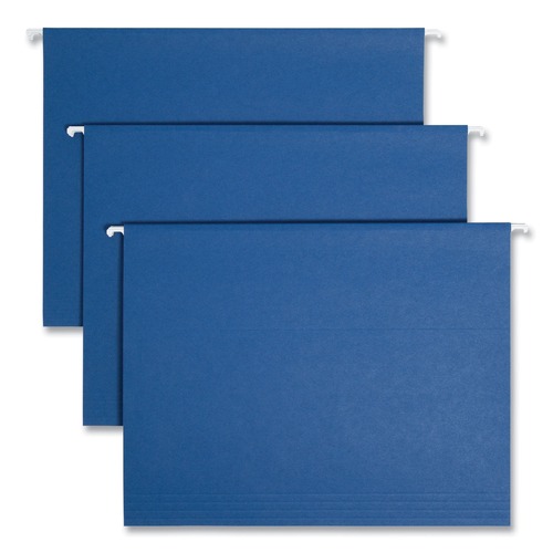 File Folders | Smead 64057 Letter Size 1/5-Cut Tabs Colored Hanging File Folders - Navy (25/Box) image number 0