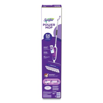 OFFICE AND OFFICE SUPPLIES | Swiffer 80714901 15.4 in. x 5.3 in. White/Purple Cloth Head PowerMop Starter Kit and 26 in. Silver Aluminum Handle