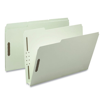Smead 20005 3 in. Expansion 2 Fasteners Legal Size Recycled Pressboard Fastener Folders - Gray-Green Exterior (25/Box)