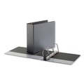 Binders | Universal UNV30753 4 in. Capacity 11 in. x 8.5 in. 3 Rings Deluxe Easy-to-Open D-Ring View Binder - Black image number 2