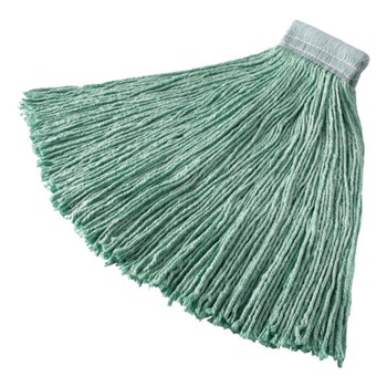 Rubbermaid Commercial FGF13700GR00 24 oz. Non-Launderable Cotton/Synthetic Cut-End Wet Mop Heads - Green