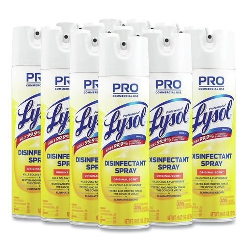 Cleaning & Janitorial Supplies | Professional LYSOL Brand 36241-04650 19 oz. Aerosol Spray Disinfectant Spray - Original Scent (12/Carton) image number 0