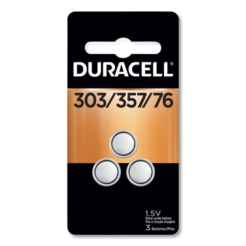 Batteries | Duracell DU303/357-3PK 1.5 Volts 303/357 Button Cell Battery (3/Pack) image number 0
