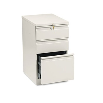HON H33720R.L.L 15 in. x 19.88 in. x 28 in. Brigade 3-Drawer Mobile Pedestal with Pencil Tray Insert - Putty