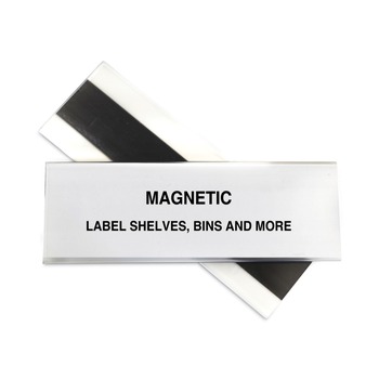 C-Line 87247 2 in. x 6 in. Side Load HOL-DEX Magnetic Shelf/Bin Label Holders - Clear (10/Box)