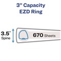 Binders | Avery 68037 11 in. x 8.5 in. 3 in. Capacity 3 Rings Framed View Heavy-Duty Binders - Black image number 1