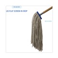 Mops | Boardwalk BWKCM22024 24 oz. Lie-Flat Head Cotton Fiber Mop Heads - White (12/Carton) image number 5