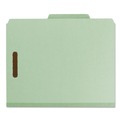 File Folders | Smead 13723 2 in. Expansion Recycled Pressboard 4-Fastener Classification Folders - Letter Size/Gray-Green (10/Box) image number 1