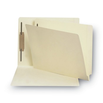 Smead 34210 End Tab 14-pt Manila Fastener Folders with Reinforced Straight Tabs - Letter Size/Manila Exterior (50/Box)