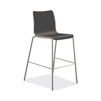 HON HRUCK5L.S.PR8 Ruck 30 in. Seat Height Supports Up to 300 lbs. Laminate Stool - Charcoal Seat/Back, Silver Base